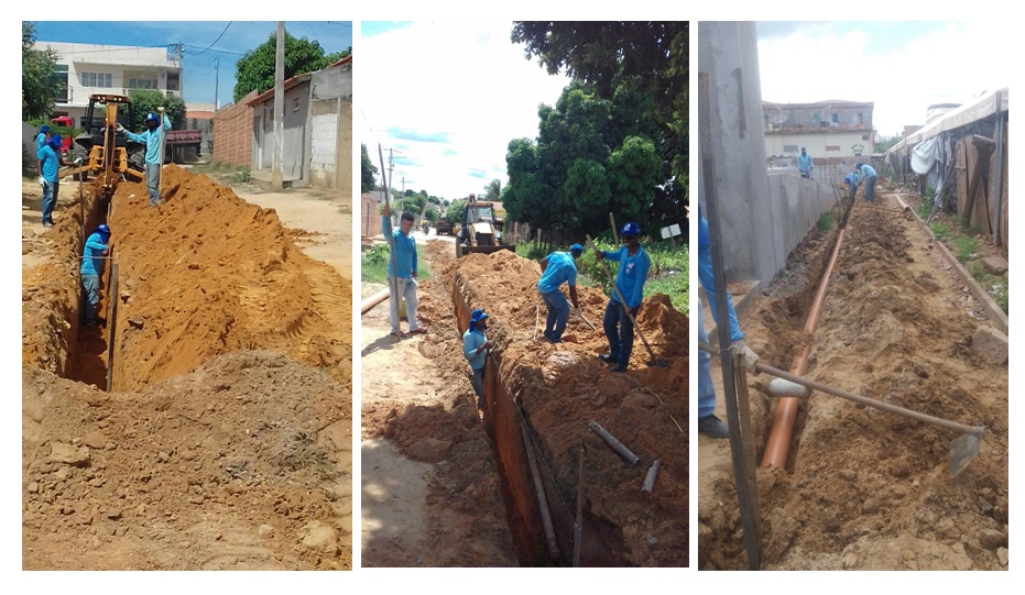  SAAE de Bom Jesus da Lapa em ação: novas redes coletoras de esgoto estão sendo implantadas na sede do município