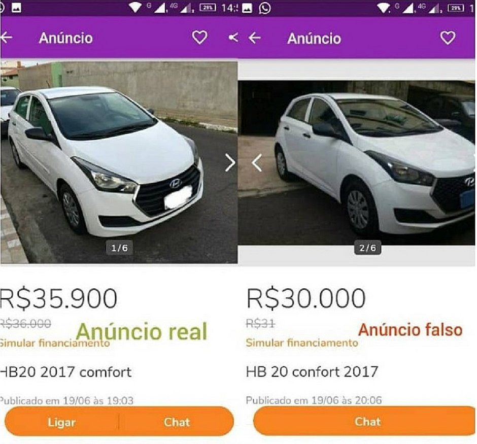 CUIDADO! Novo golpe na OLX na compra/venda de veículos.