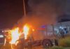 Após briga com patrão, motorista incendeia caminhão na BR-020 e é preso no Oeste da Bahia