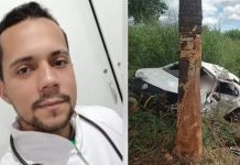 Técnico de enfermagem morre após pneu estourar e carro colidir com árvore na BR-242, próximo a Barreiras