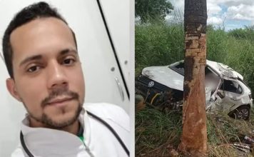 Técnico de enfermagem morre após pneu estourar e carro colidir com árvore na BR-242, próximo a Barreiras