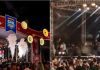 Parte de palco desaba durante show de Amado Batista em festa de São João no interior da Bahia