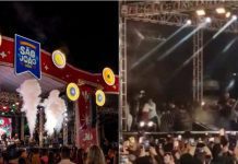 Parte de palco desaba durante show de Amado Batista em festa de São João no interior da Bahia