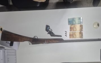 Denúncia de mulher pedindo socorro por violência doméstica leva à prisão de homem e apreensão de armas em Paratinga