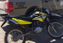 Motocicleta com sinais adulterados é apreendida em Serra do Ramalho