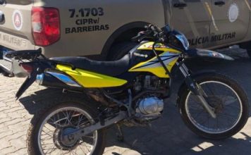 Motocicleta com sinais adulterados é apreendida em Serra do Ramalho