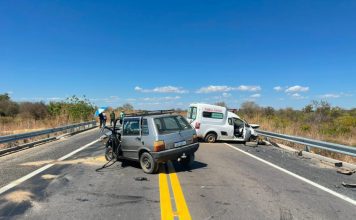 Motorista morre em colisão entre carro e ambulância na BR-030, em Carinhanha