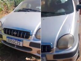 Veículo abandonado às margens da BR-349 chama a atenção de motoristas entre Bom Jesus da Lapa e Serra do Ramalho; proprietário ainda não foi localizado.